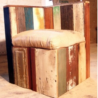 Coffee Shop Upcycled Corner Lounge Chair